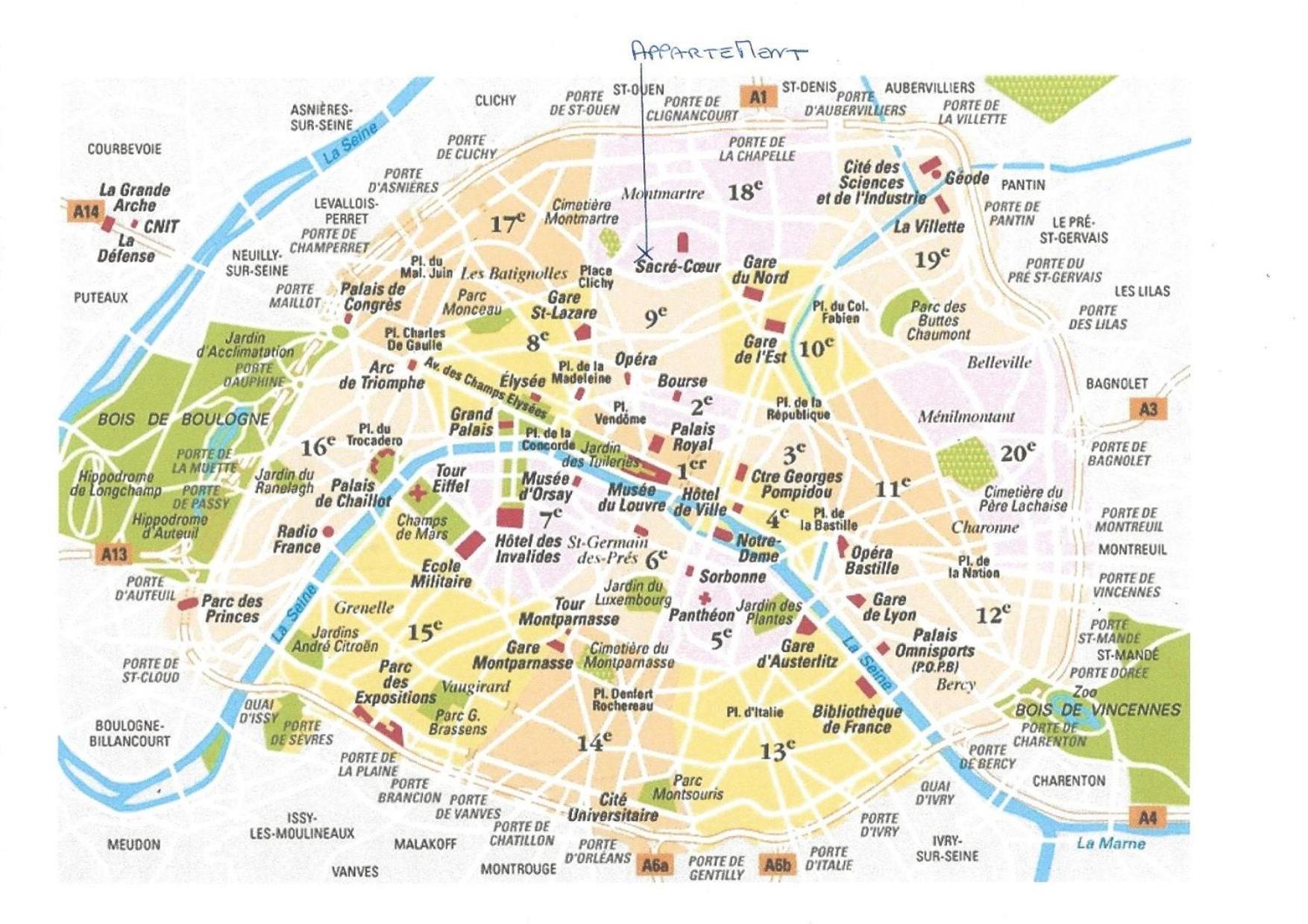 Sacre Coeur Montmartre Et Tour Eiffel, 8 People, Appartement *