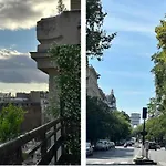 Eiffel Tower View Arc Triomphe Champs Elysees Area