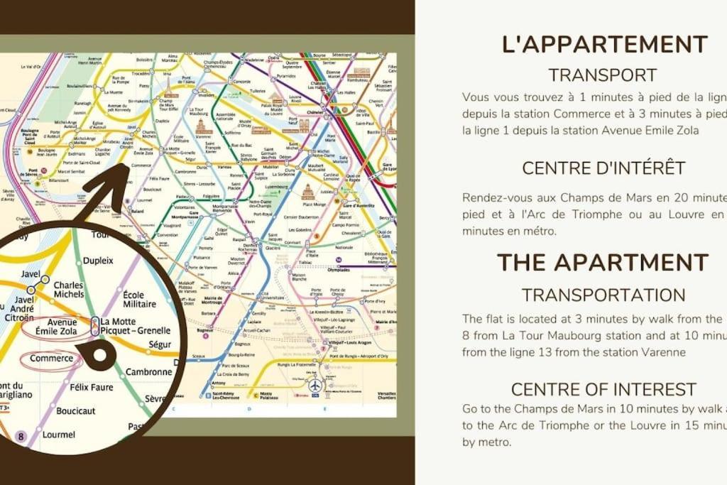 Appartement 0#appart 4pers#1 Bedroom#paris 15#commerce#ac