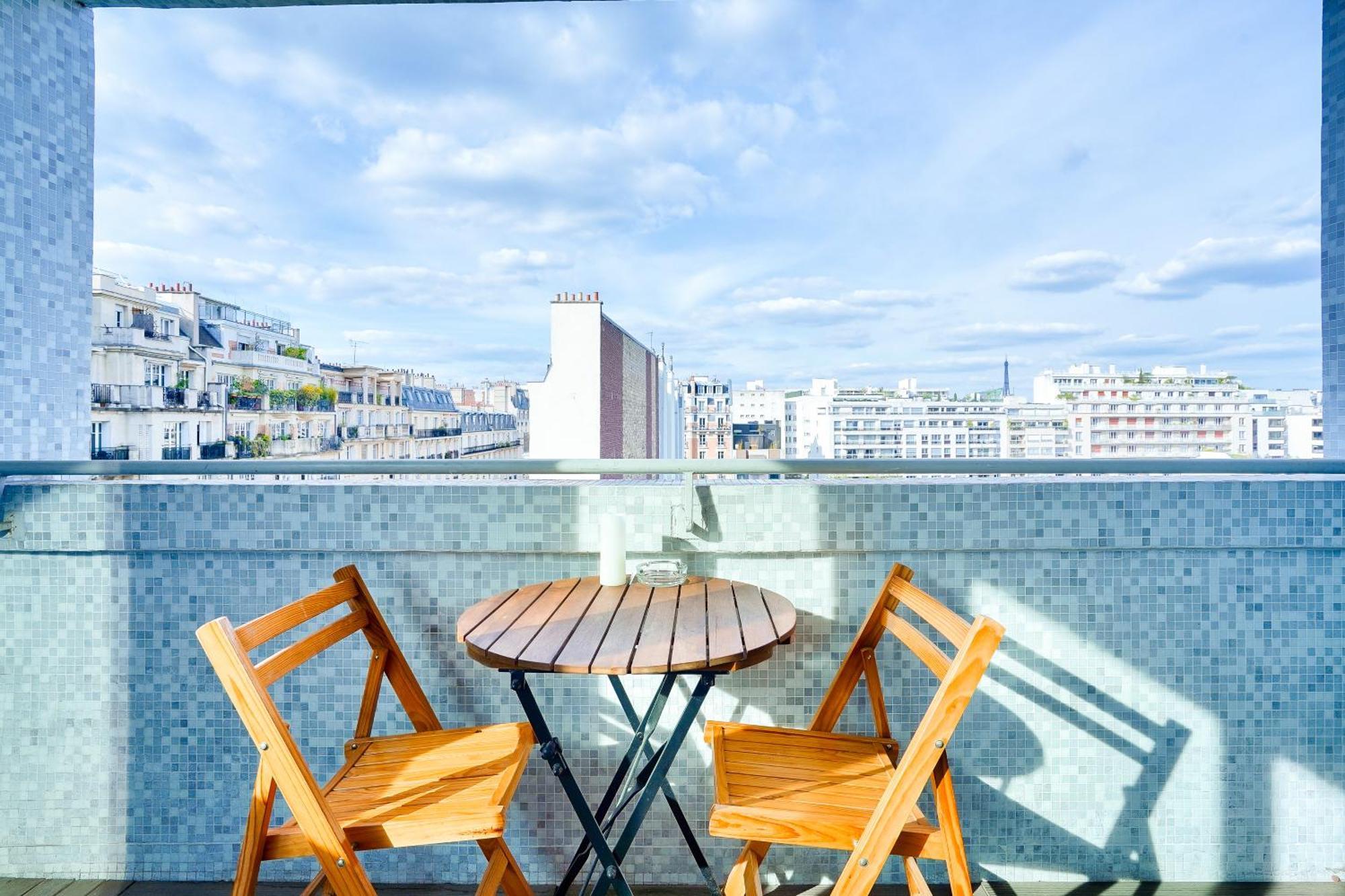 Terrasse - Vue Tour Eiffel Appartement Paris