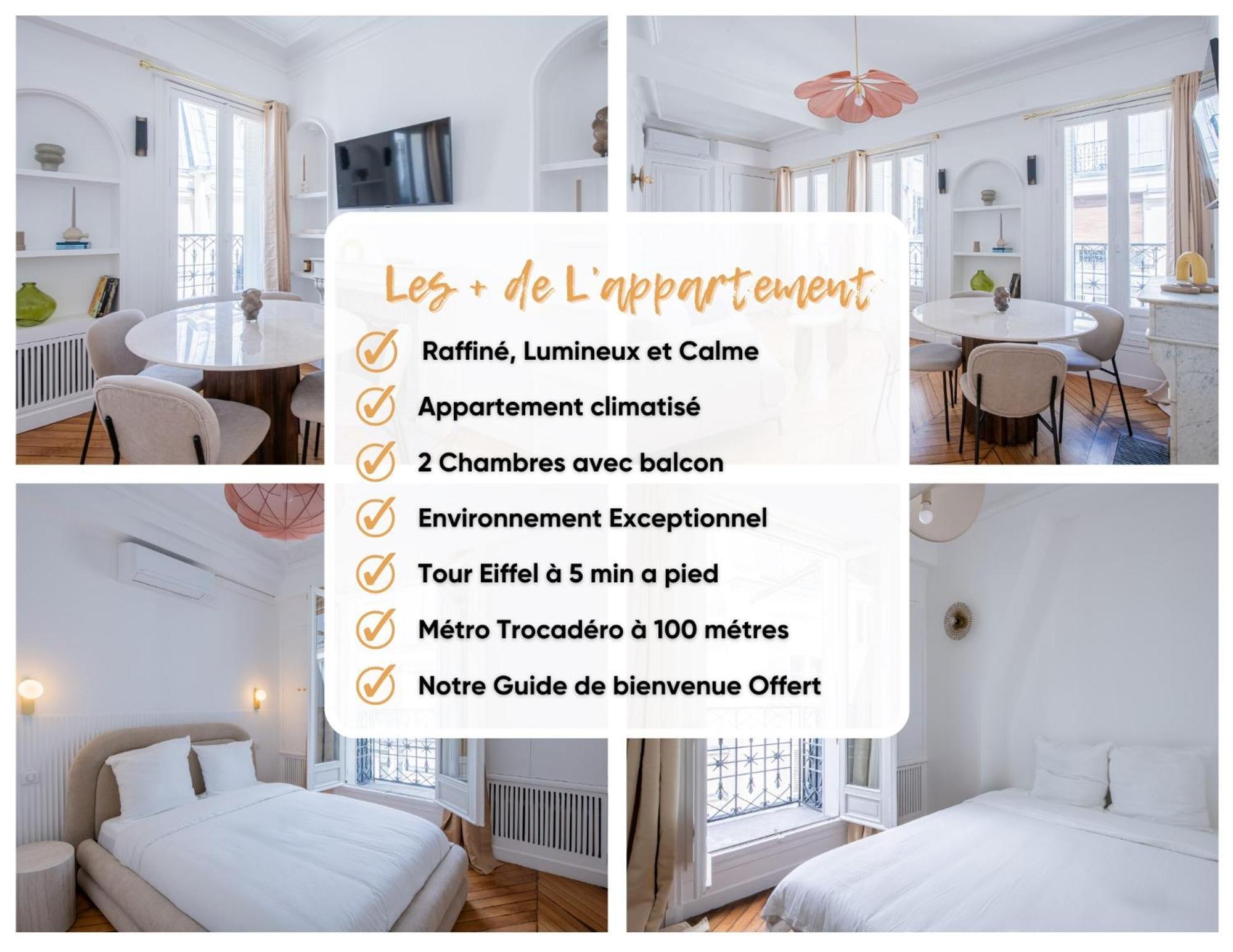 Apartment Le Trocadero - 5 Minutes A Pied De La Tour Eiffel - Place Trocadero - 5 Personnes - Cadre Exceptionnel - Entierement Climatise Paris