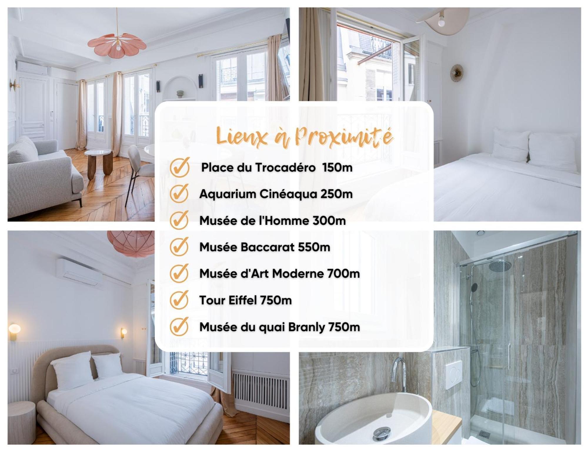 Le Trocadero - 5 Minutes A Pied De La Tour Eiffel - Place Trocadero - 5 Personnes - Cadre Exceptionnel - Entierement Climatise Apartment Paris